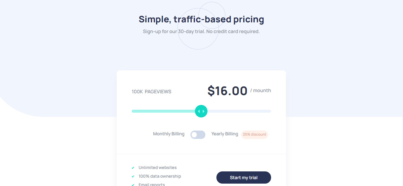 site com componente de preço interativo